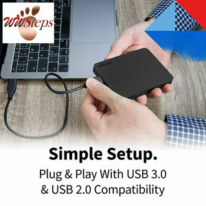 Toshiba Canvio Basics 2TB Portable External Hard Drive USB 3.0, Black - HDTB420X