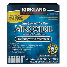 Charger l&#39;image dans la galerie, Kirkland Minoxidil 5% Solution Hair Loss Regrowth Treatment Extra Strength
