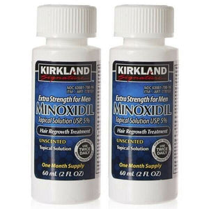 2 x Kirkland Minoxidil 5% Solution Hair Loss Regrowth Treatment 2 oz NO Dropper