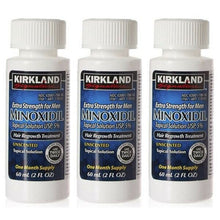 Charger l&#39;image dans la galerie, 3 x Kirkland Minoxidil 5% Solution Hair Loss Regrowth Treatment 2 oz NO Dropper
